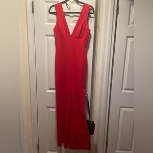 Lulus ready for it red jumpsuit size small